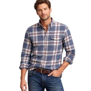 J Crew Slim Fit Shirt Men's Size S Blue Plaid‎ Button-Down Long Sleeve Cotton